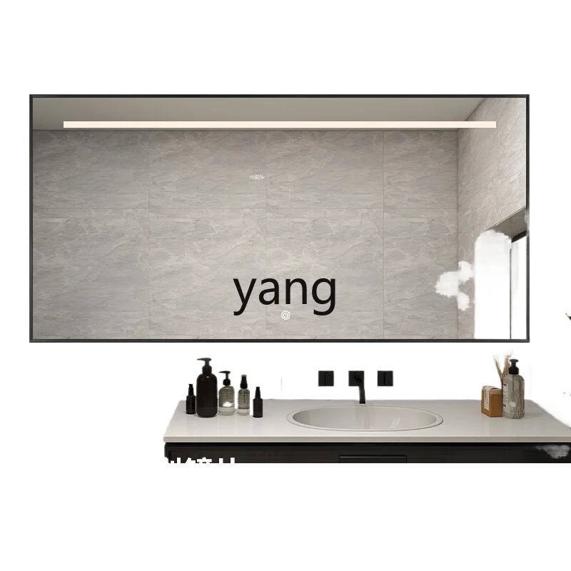 lh smart bathroom mirror anti-fog toilet square touch screen bathroom makeup mirror wall hanging