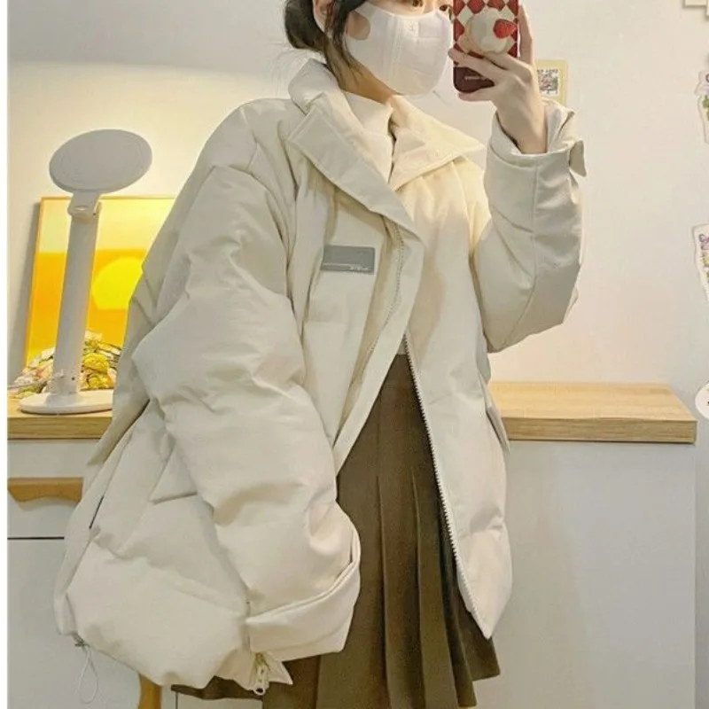 2023 New Women Down Cotton Coat Winter Bread Jacket Female Short Warm Parkas Thick Loose Outwear Versatile Simplicity Overcoat