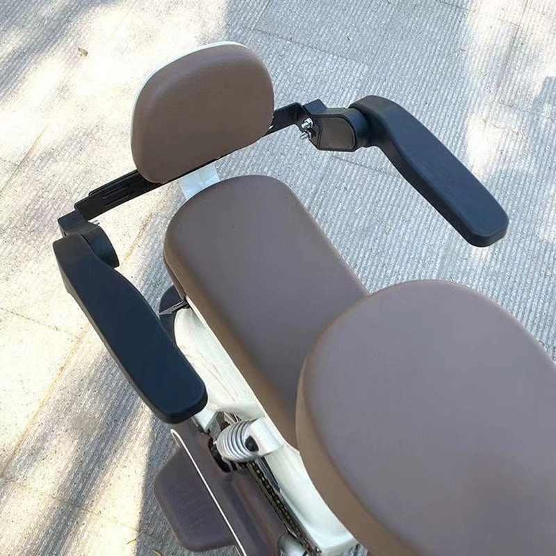حاجز حماية لمقعد الدراجة الكهربائية، قابل للتدوير ومضاد للسقوط، معدني مقاوم للماء، سكة المقعد الخلفي للدراجة المحمولة
