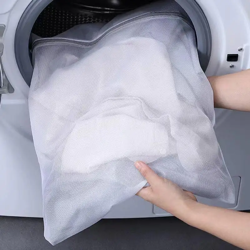 3Pcs Fine Mesh Laundry Bag Set Reusable Anti-Slip Zipper Lingerie Underwear Protector for Washing Machine Dryer