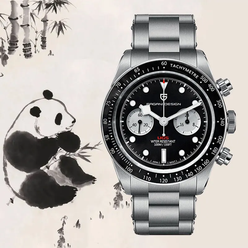 PAGANI DESIGN Men's Watch Panda Chronograph Luxury Quartz Wrist Watches Japanese Movement Sapphire Mirror 10Bar Waterproof Clock