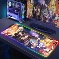 RGB Mousepad LED Backlight Computer Accessories 900x400mm Lock Edge Deskmat Large KeyboardPad Anime Gaming Date A Live Mouse Pad