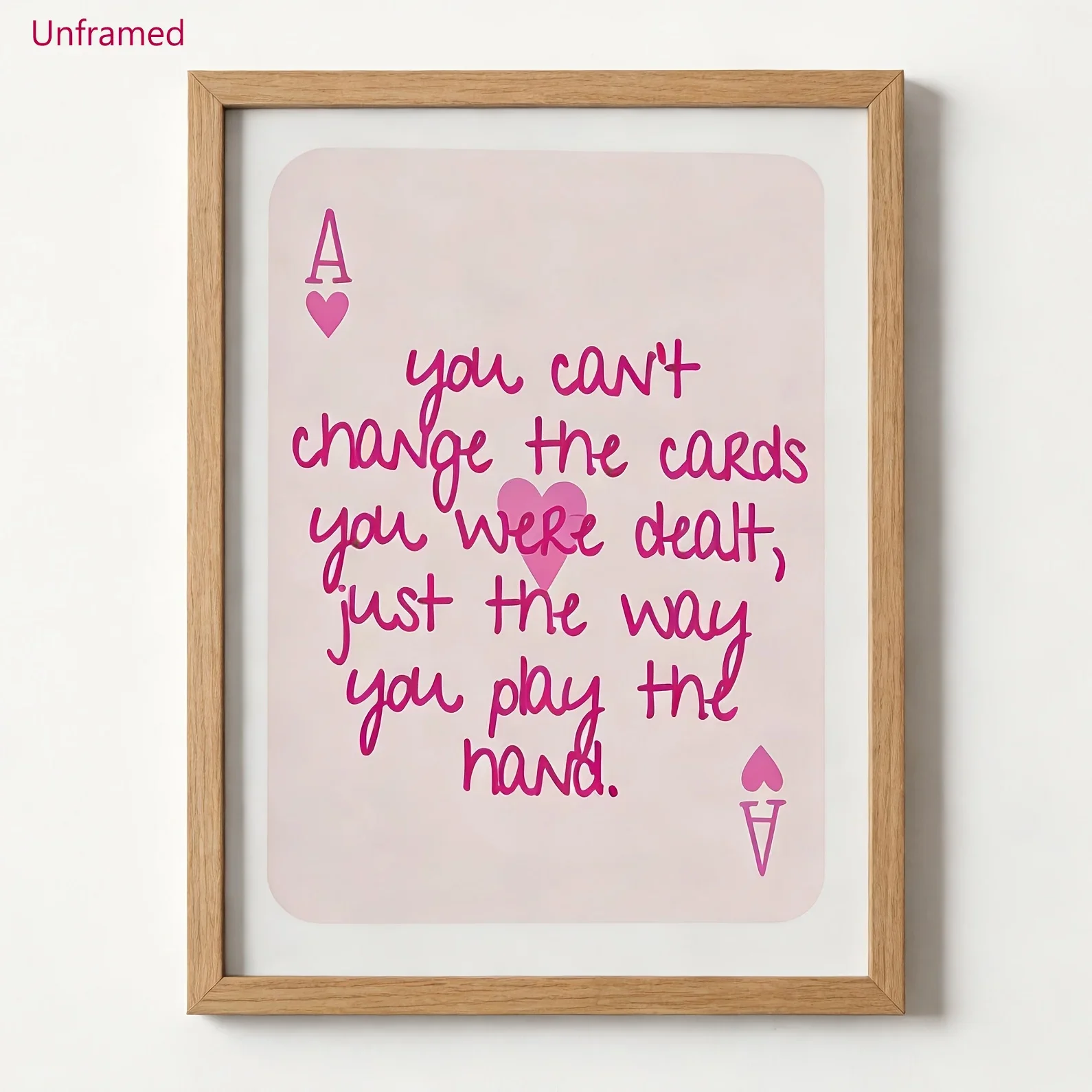 2D Flat, Pink Ace of Hearts Poster 