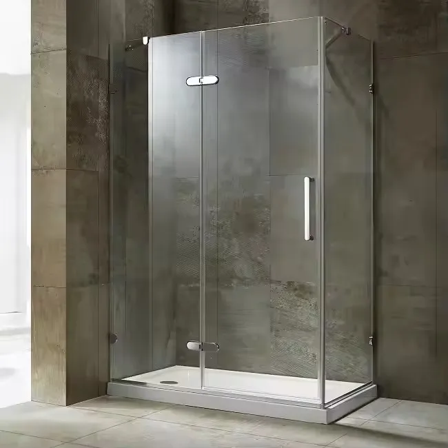 304 Stainless Steel Rectangular  Hinged  Door Shower Enclosure   Anti Rust Frame&Modern Push Pull Design