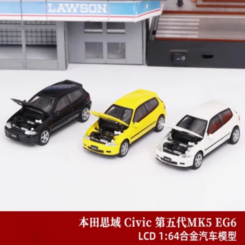 

ЖК-дисплей в масштабе 1:64 Honda Mk5 EG6 Honda Civic SiR, имитация сплава, модель автомобиля, статическая коллекция, украшенные праздничные игрушки, сувенирный подарок