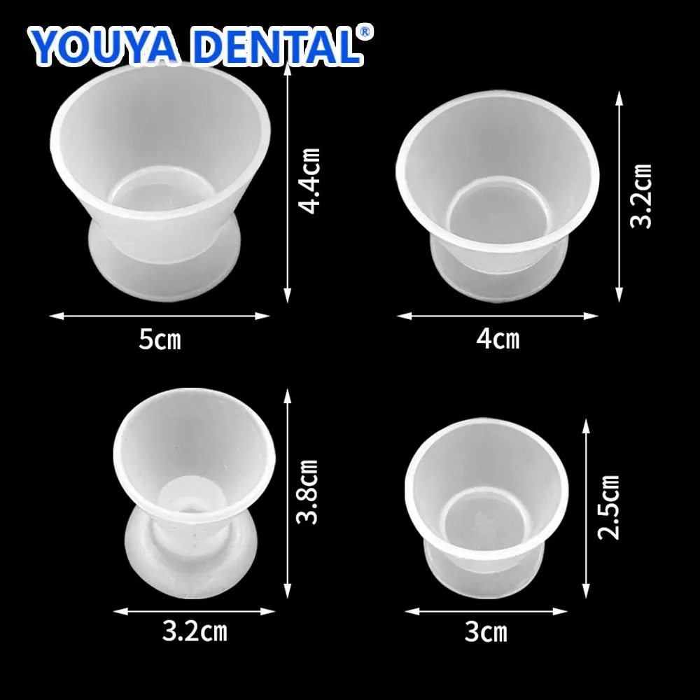 

4pcs/set Self-solidifying Silicone Cups Mixing Bowl Non-Stick Lab Clean Cup Flexible Dentist Medical Rubber Equipment Mixing Cup