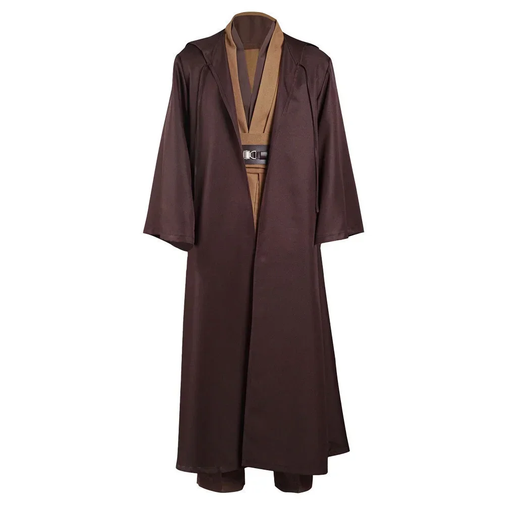 أزياء أوبي وان كينوبي جيدي التأثيرية للبالغين للجنسين معطف الراهب الموحد رداء مجموعة كاملة من الملحقات ملابس كرنفال الهالوين