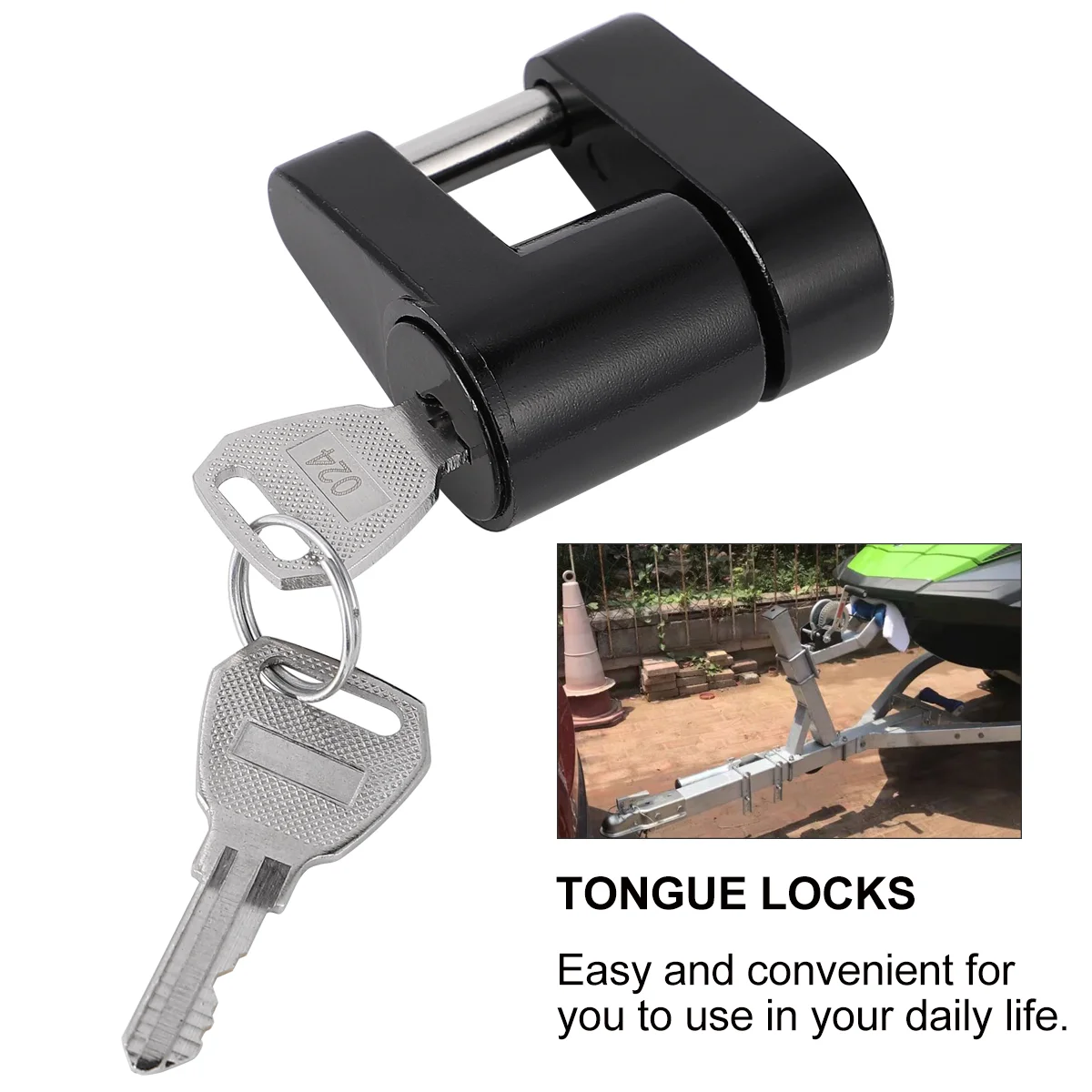 Rust-resistance Anti-theft Hard-wearing Durable Hook Lock Tongue Locks Trailer Hitch Lock for Cehicles Cars A30