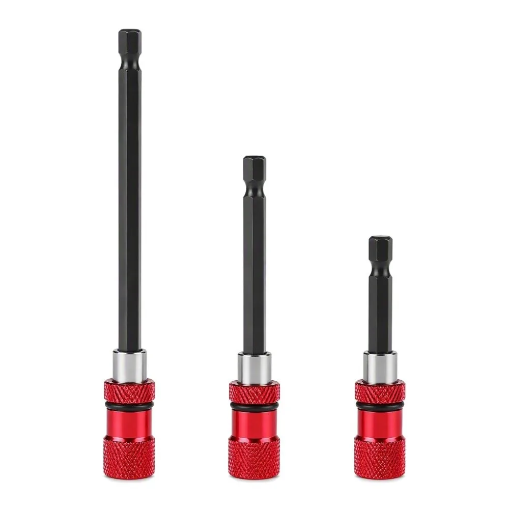 3pcs 1/4 Inch Hex Shank Magnetic Drill Bit Holder Adjustable Depth Magnetic Tip Screwdriver Extension Bit 60/100/150mm Length