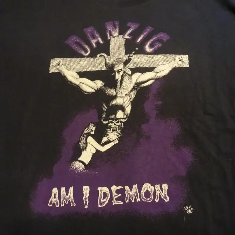 

Двусторонняя футболка Danzig Band Am I Demon, подарок для фаната Qt880