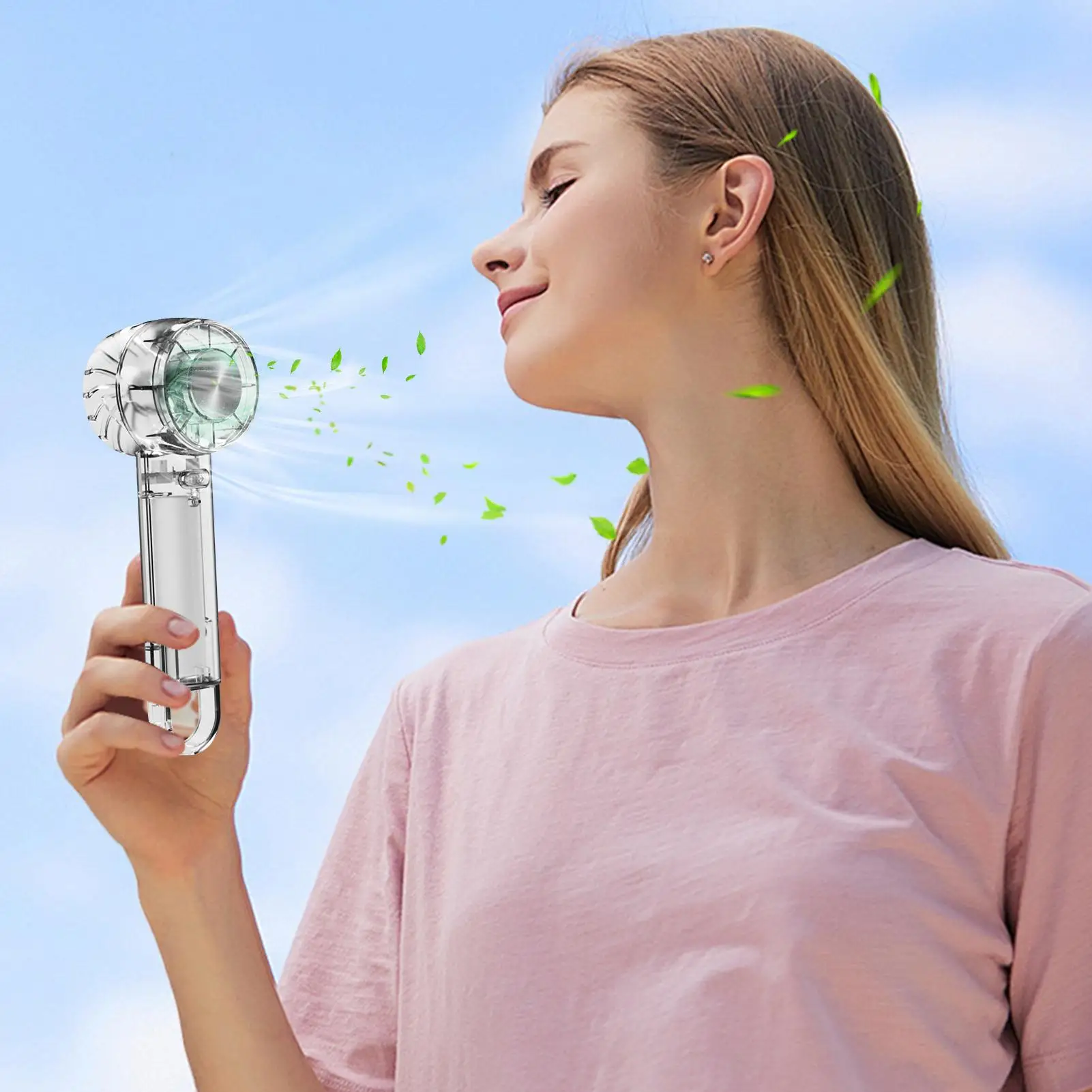 

Портативный вентилятор Сильный ветер Персональный ручной охлаждающий вентилятор 3-скоростной сильный воздушный поток Удобное ручное устройство для путешествий на открытом воздухе Спорт