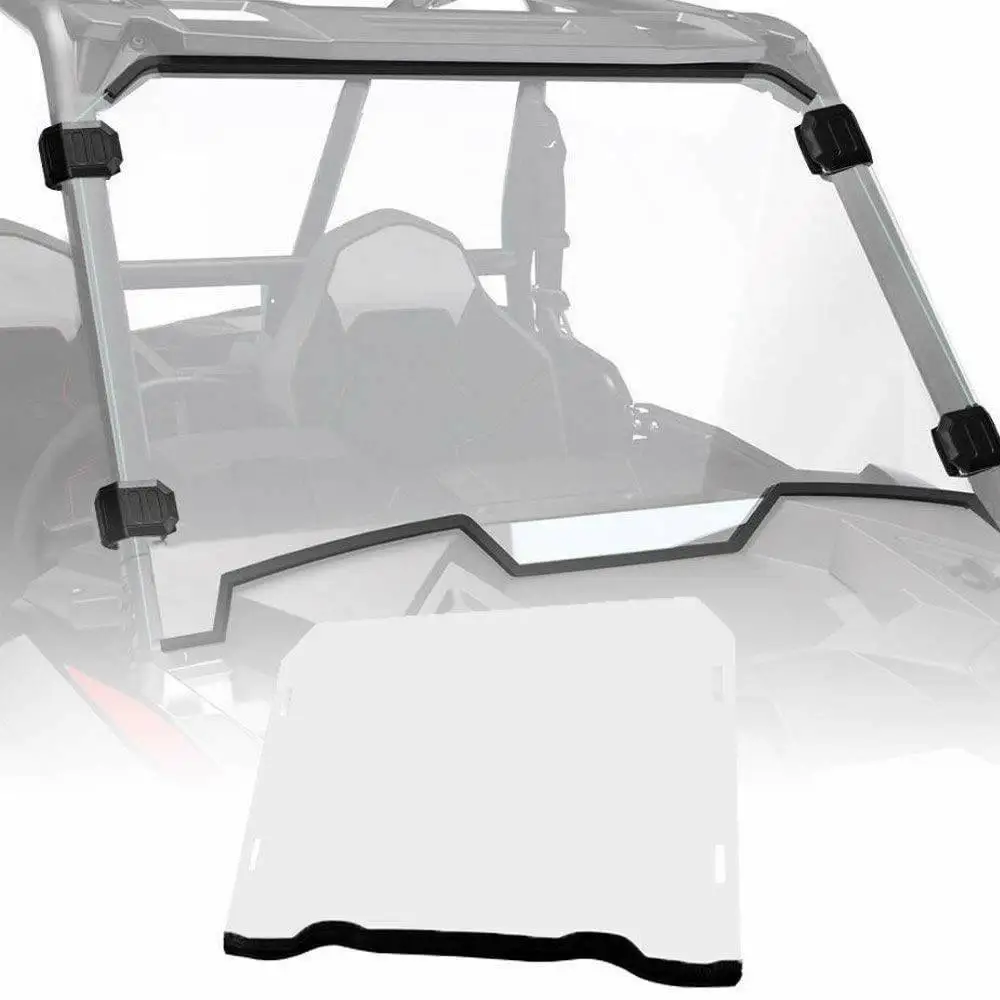 Clear Full Windshield for Polaris RZR XP 1000 / XP 4 1000 2019-2021 with Four Clamps Scratch Resistant Windscreen