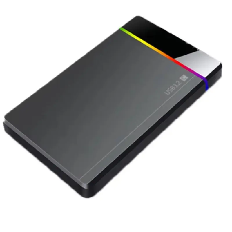 [NEW!】 Portable Hard Drive Box 2.5 Inch Type-C Interface RGB Cold Light Indicator Tool-Free Installation For Computers Phones