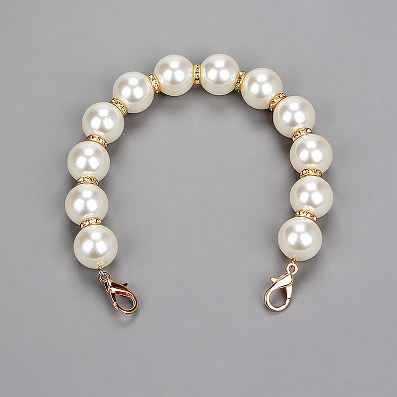Classic Short Pearl Bag Beaded Handle Chain For Women Girls Bags Tote Bag Handle Replacement Pearl Chain Bag Accessories