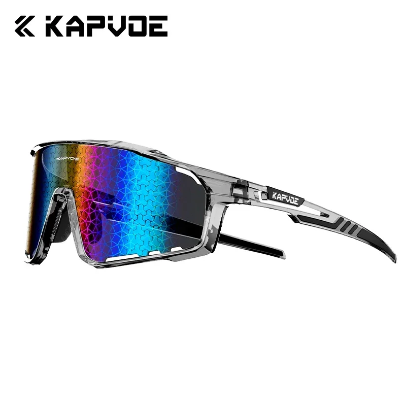 KAPVOE カーボンファイバーパターンサイクリングメガネアウトドア