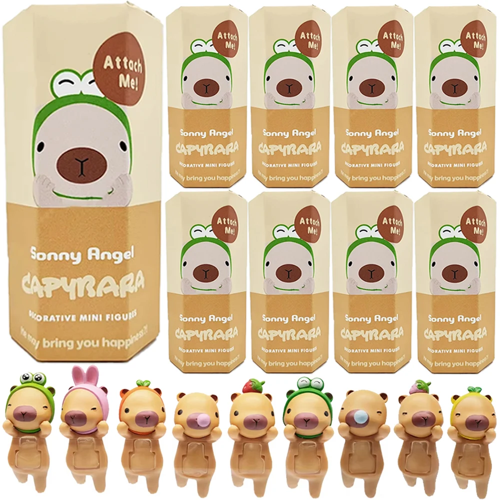 12Pcs Capybara Angel Small Animal Blind Box Toy Cartoon Capybara Desktop Ornaments Dolls Decorate Children's Birthday Toys Gifts