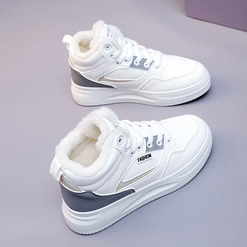 Hot Sale of High Quality Color Matching Women\'s Shoes High Top Small White Shoes Women All Match Board Shoes Trend Street Beat