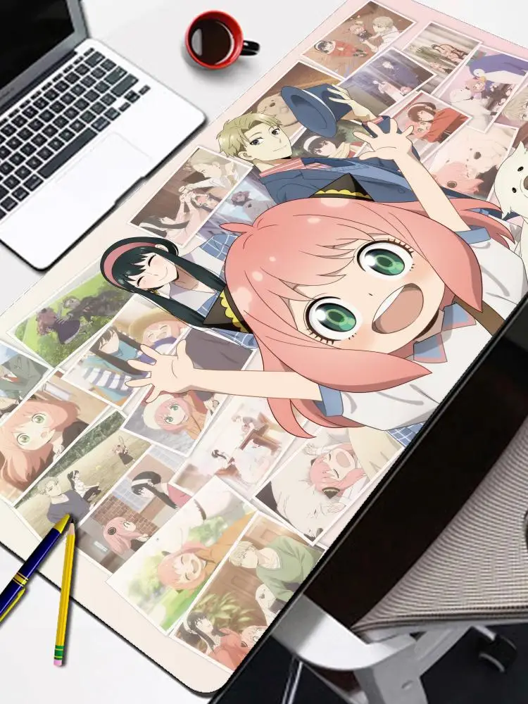 900x400 Spy X Family Mausepad Kawaii Anime Desk Mouse Pad Anya Forger Large Natural Rubber Lock Edge Anti Slip Mousepad XXL — zdjęcie produktu 7