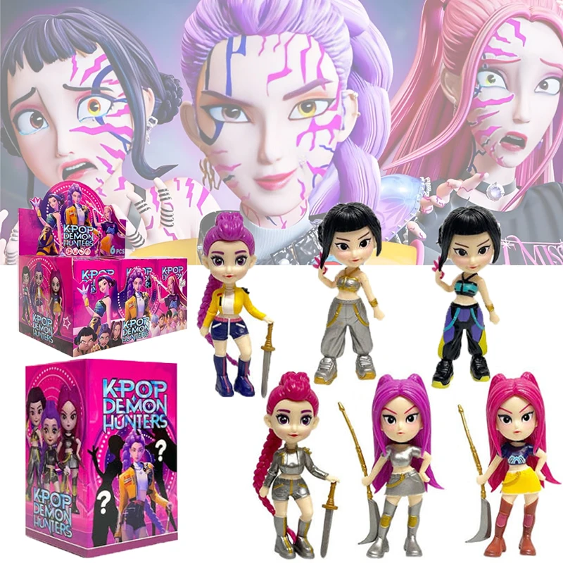 

Аниме KPop Охотники на демонов Фигурка Слепая коробка ПВХ Модель Куклы Игрушки Периферийные фигурки Настольный загадочный подарок Рождественское украшение