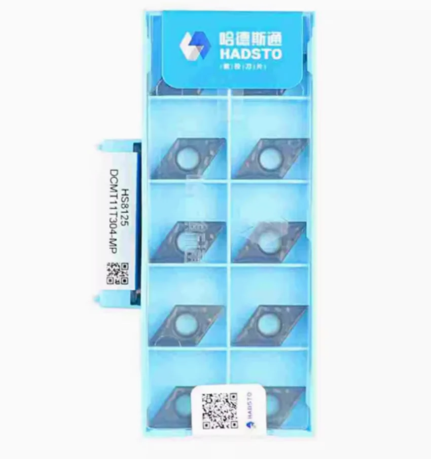 

DCMT11T304-MP HS8125 DCMT32.51 HADSTO CNC carbide inserts Dual color CVD coating Turning inserts For Steel 10pcs/box