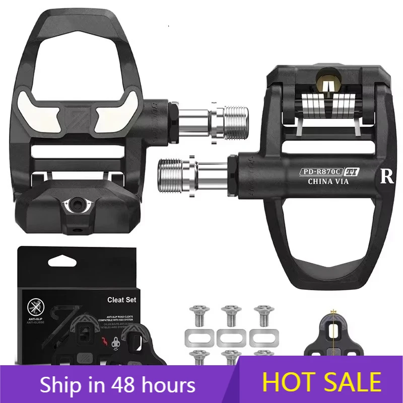 

POWER LEAPBUCKLOS Road Bike Pedal Carbon/Nylon Bicycle Self-Locking Pedal Bearing Clipless Cycling Cleat Pedal