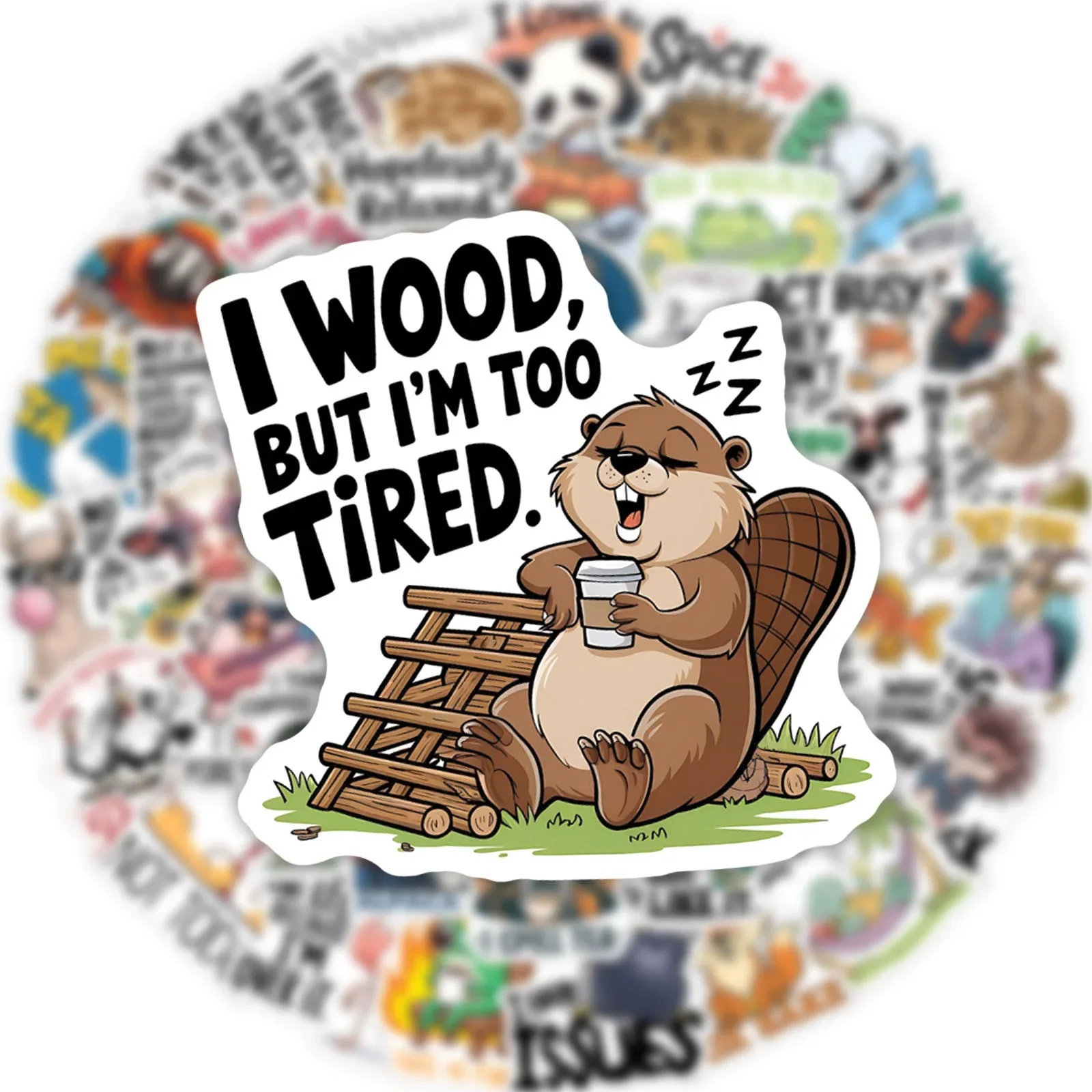 10/50PCS Funny Creative Animals Words Cartoon Stickers DIY Phone Laptop Water Bottle Luggage Skateboard Graffiti Decals Kid Toy