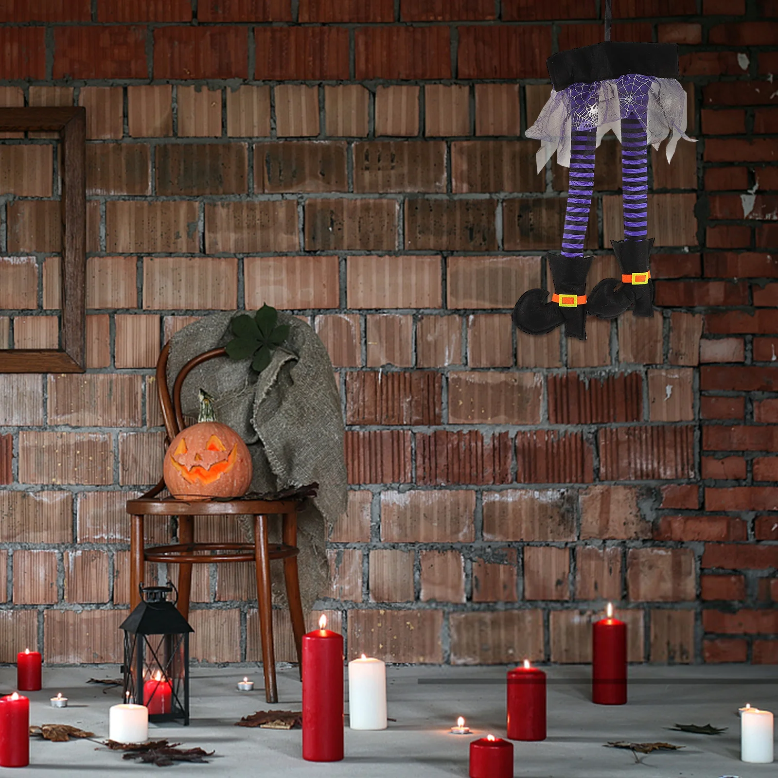 

2Pcs Halloween Witch Leg Pendant Indoor Outdoor Festival Decoration Halloween Witch Leg Ornament Hanging Decor