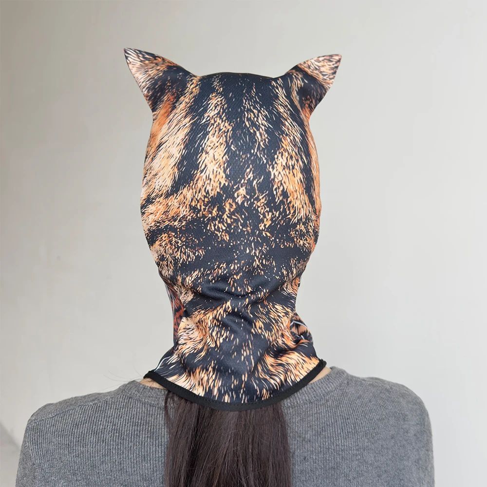 3D animal face mask motorcycle riding equipment sunscreen neck mask dog and cat ear windproof mask summer Outdoor Cycling