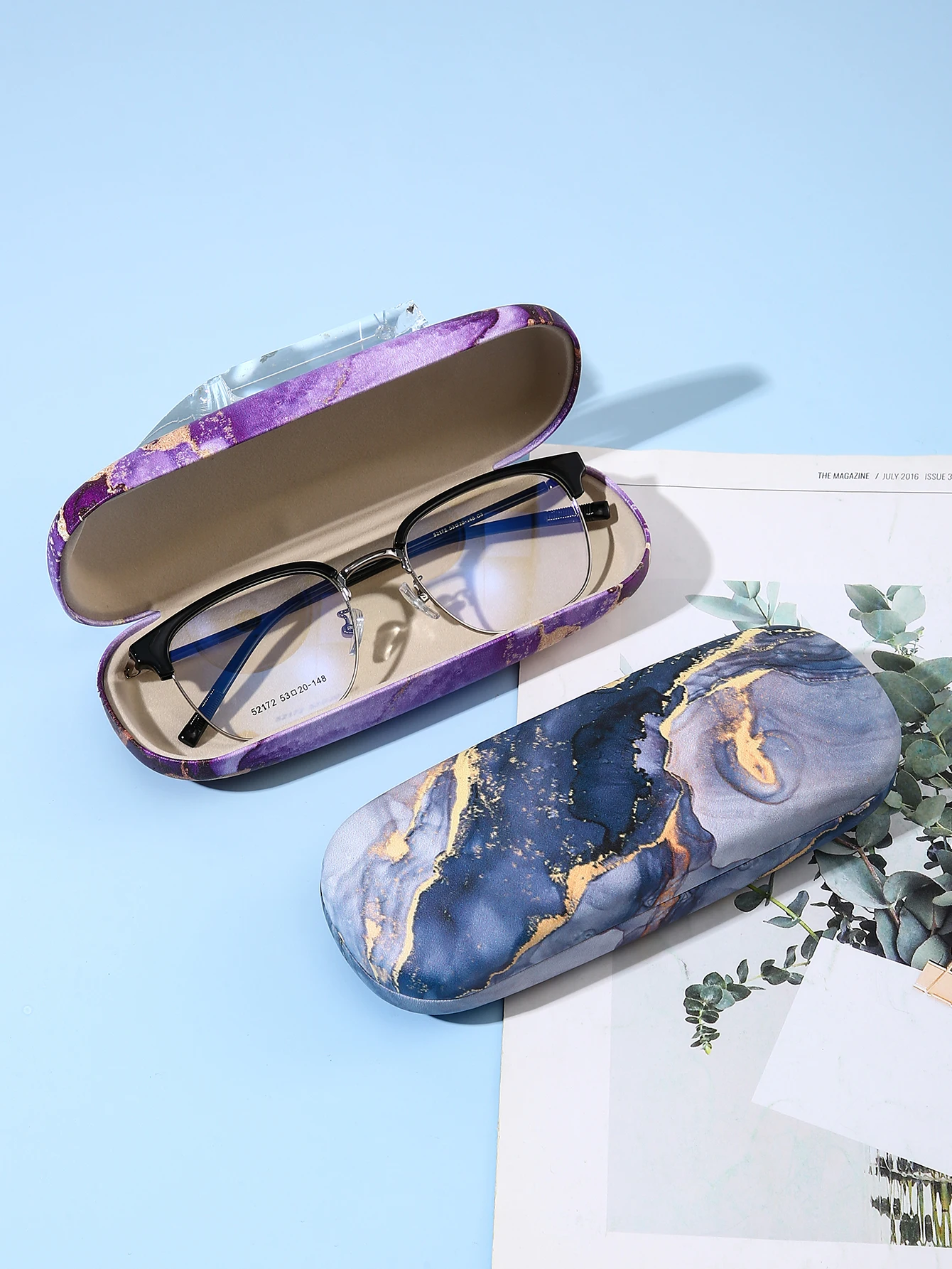 1 قطعة حافظة نظارات أنيقة بطباعة جرافيتي تموج أنيقة متينة مقاومة للماء ومحمولة صندوق حامل نظارات واقية للنساء والرجال #3