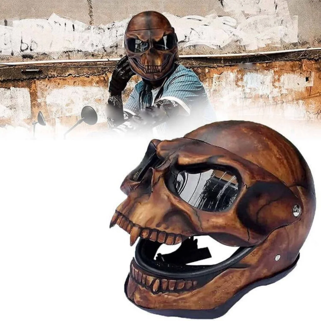 

New Halloween double-layered skull mask for activities. Halloween terrifying skull mask with movable mouth as performance props.