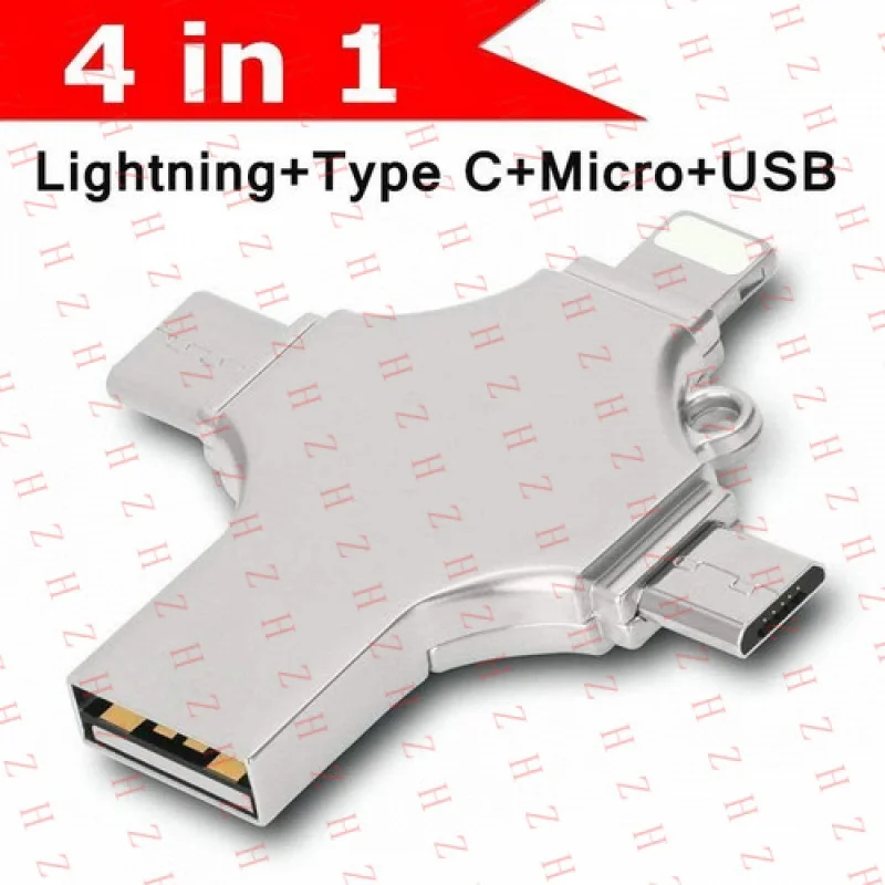 P+ 4IN1 USB Flash Drive 8GB Photo Memory Stick Type-c For i Phone Android PC Lot
