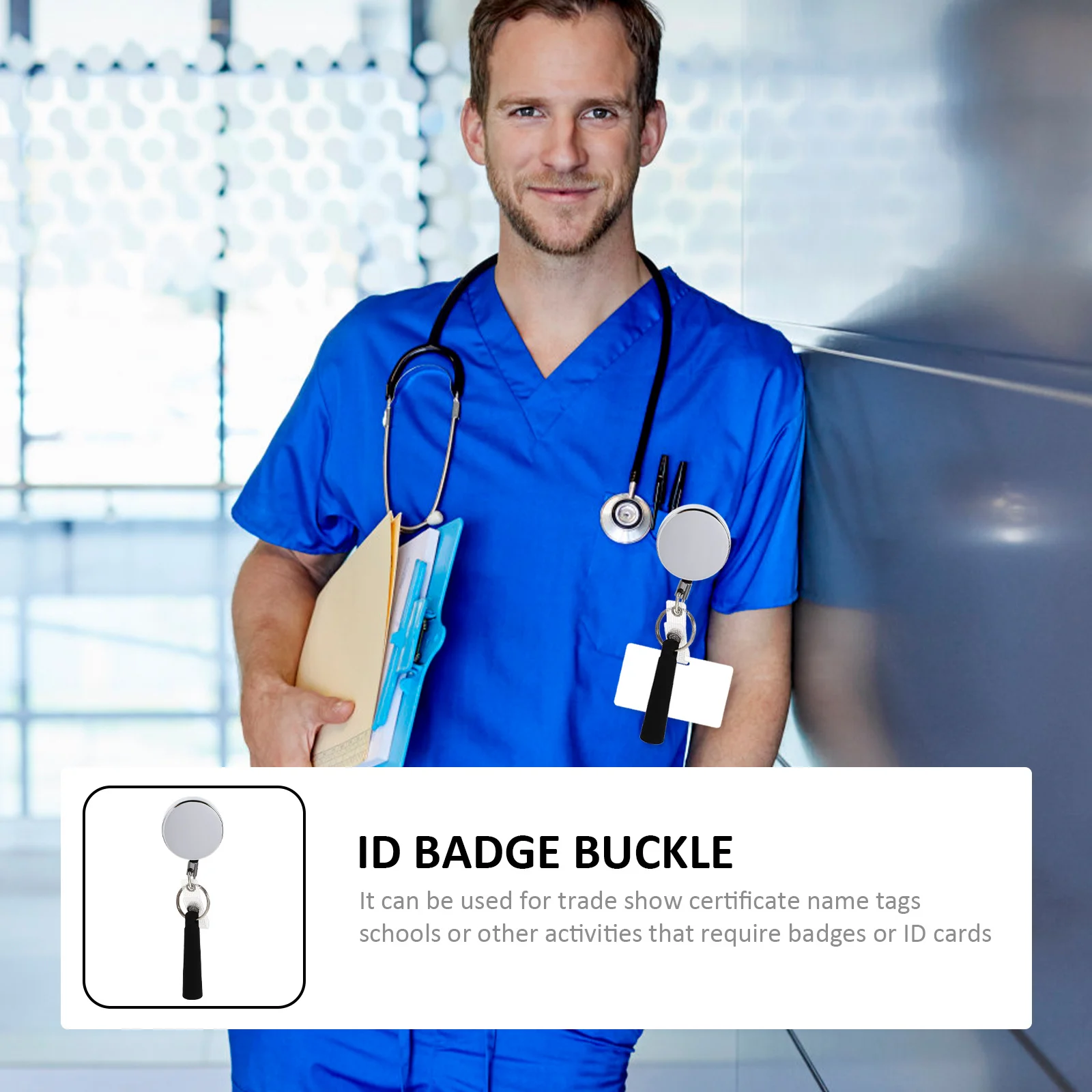 

1Pcs Silicone Pen Cover Key Buckle Retractable Id Badge Clip Universal Holder for Work Badges Cards Id Holder Accessories