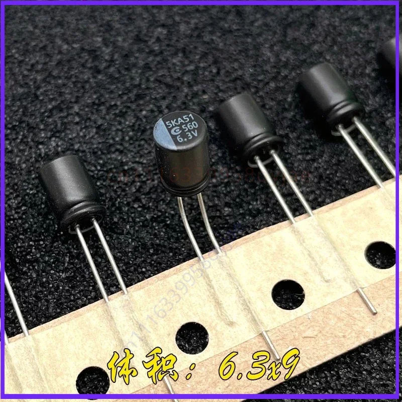 Solid for YUBANG 560uF 6.3V Black High Temp Radial Solid Capacitor Low ESR  100pcs