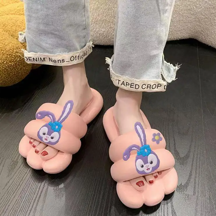 New Disney Funny Slippers For Girls Summer Home Indoor Bathing Cartoon Cool Dragging Soft And Comfortable High Face Value Gift