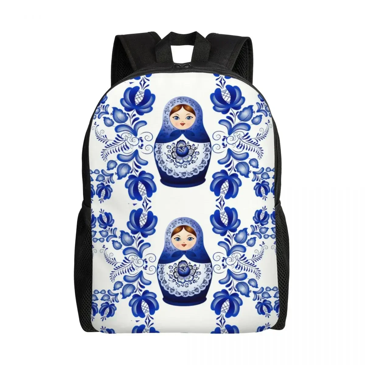 Russian Dolls Matryoshka Backpack 16 Inch Travel Bookbag for School College Students Russia Babushka Folk Art Bag Laptop Daypack