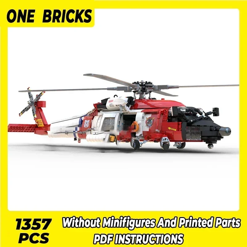 Klocki konstrukcyjne Moc, model wojskowy helikoptera ratunkowego, klocki techniczne, zabawki do samodzielnego montażu, zabawki budowlane dla dzieci, prezenty świąteczne.