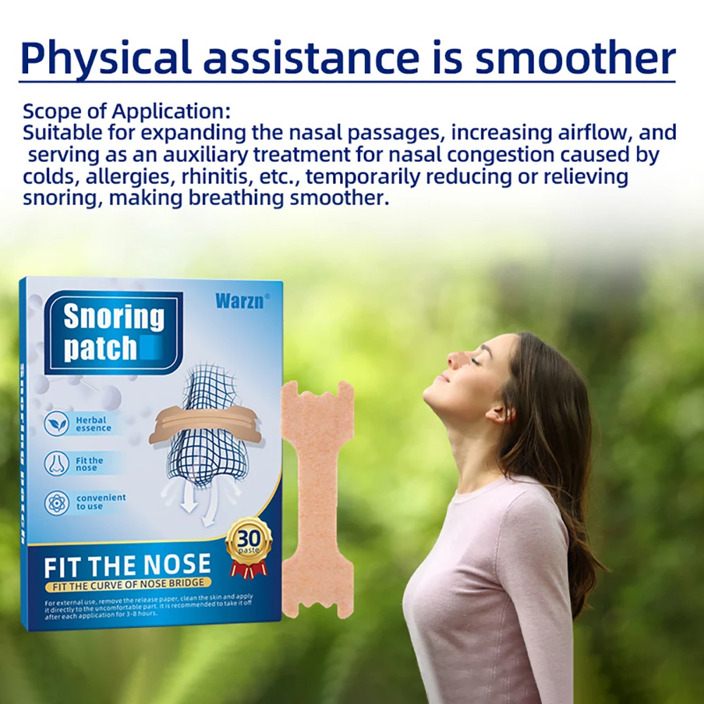 Anti Snoring Nasal Strips 30/60/90Pcs, Sleep Breathing Aid Nose Vents for Sports & Night, Snore Relief