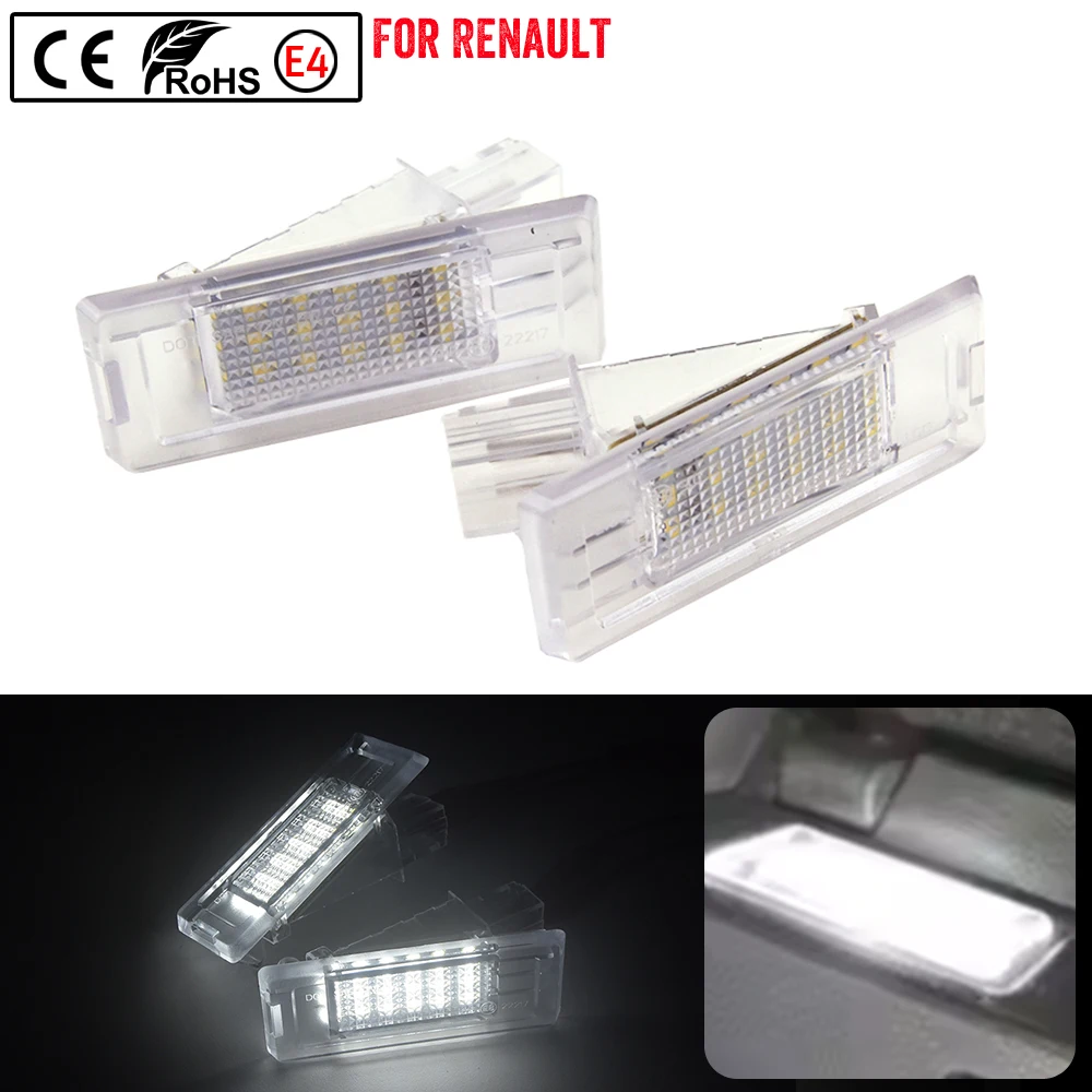 

Fit For Renault Laguna II For Renault Espace IV Captur 2pcs 6000K White LED License Number Plate Lights Lamps