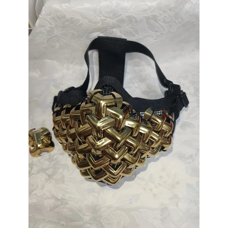 Masker Pesta Cosplay Punk Pelindung Taktis Setengah Wajah Armor Logam untuk Pria Wanita kl'64.