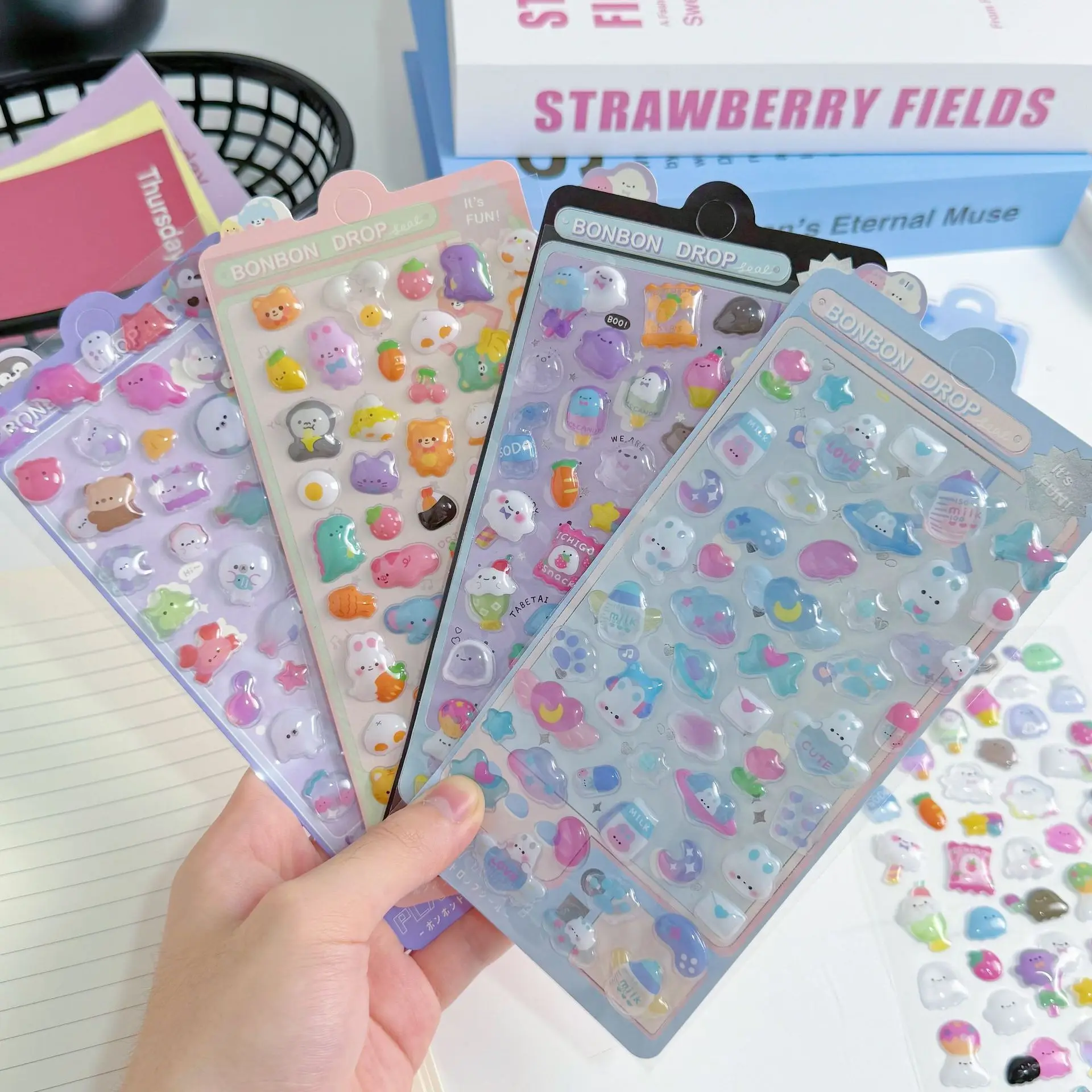 ملصقات ماسية كرتونية ثلاثية الأبعاد للأطفال، شارات تخفيف كريستالية، سجل قصاصات على شكل أميرة حيوانات لطيفة للفتيات، ألعاب ديكور الغرفة #1