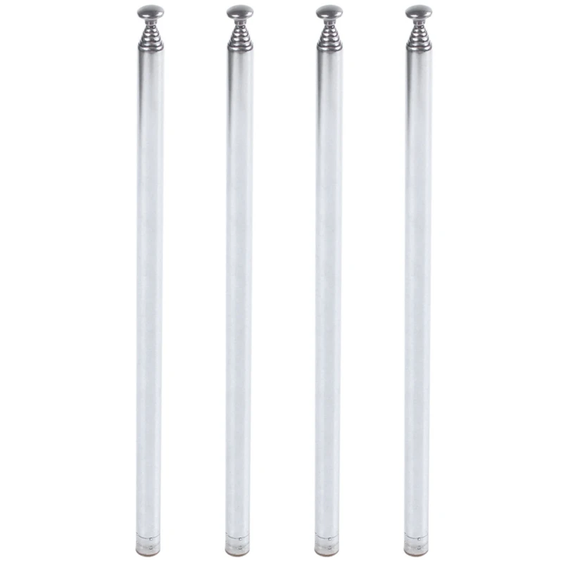 

4 Pcs 96Cm Length 7 Section Telescoping Stainless Steel AM FM Radio TV Antenna