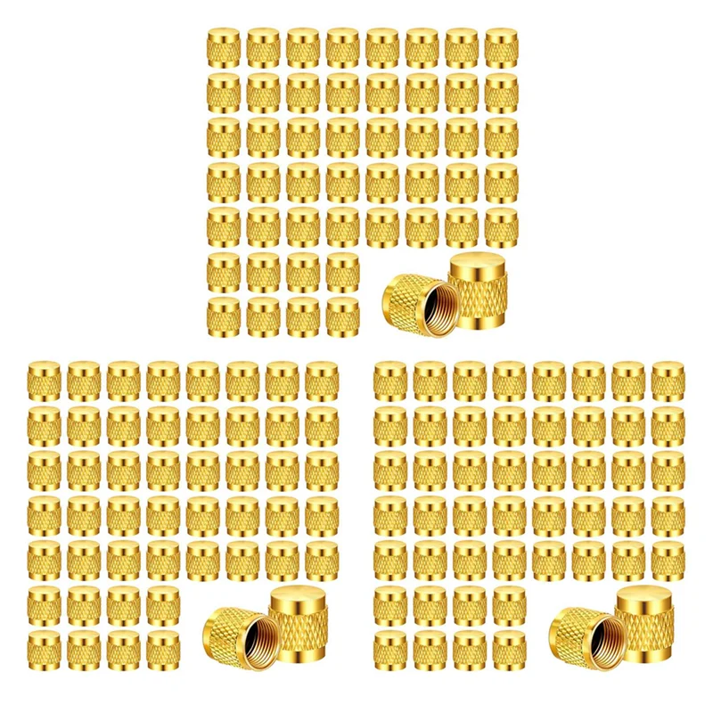 

A20F-150 шт. 1/4-дюймовая латунная расклешенная крышка, твердые латунные колпачки с уплотнительным кольцом из неопрена, колпачки клапанов SAE HVAC 1/4 дюйма