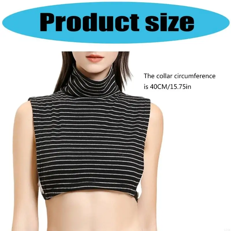 أنيقة مخططة انفصال عالية الرقبة طوق تنفس النسيج الزخرفية طوق Y166 #6