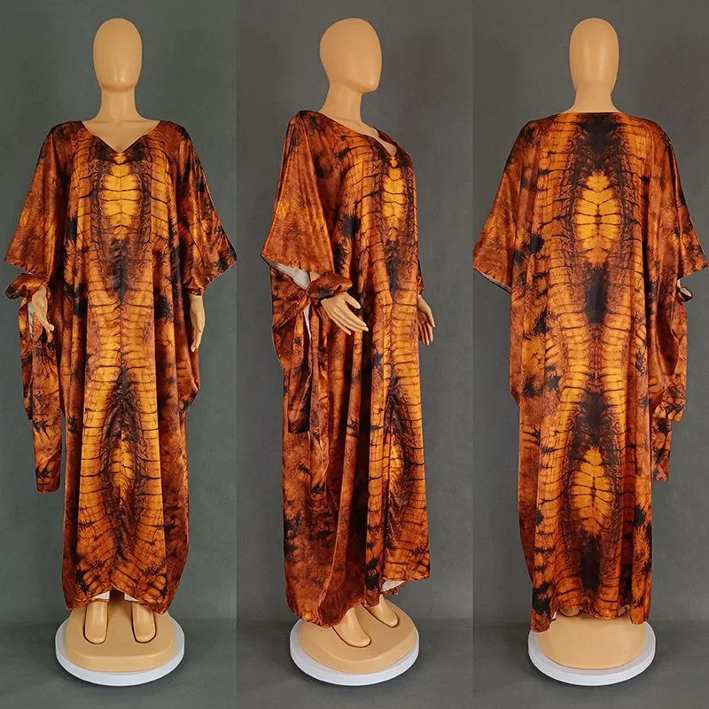 

African Dresses for Women Elegant 2024 Dashiki Abaya Maxi Dress Africa Clothes Ankara Dresses Spring Autumn Plus Size Dresses