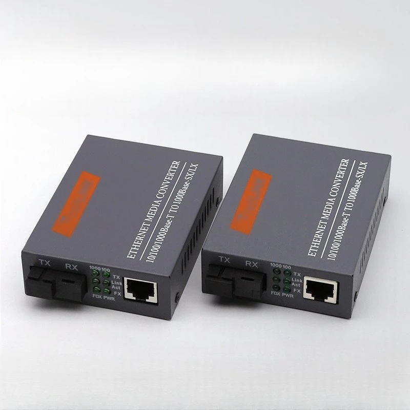 Gigabit Fiber Optical Media Converter HTB-GS-03 1000Mbps Single Fiber SC Port External Power Supply Optical Fiber Transmitter