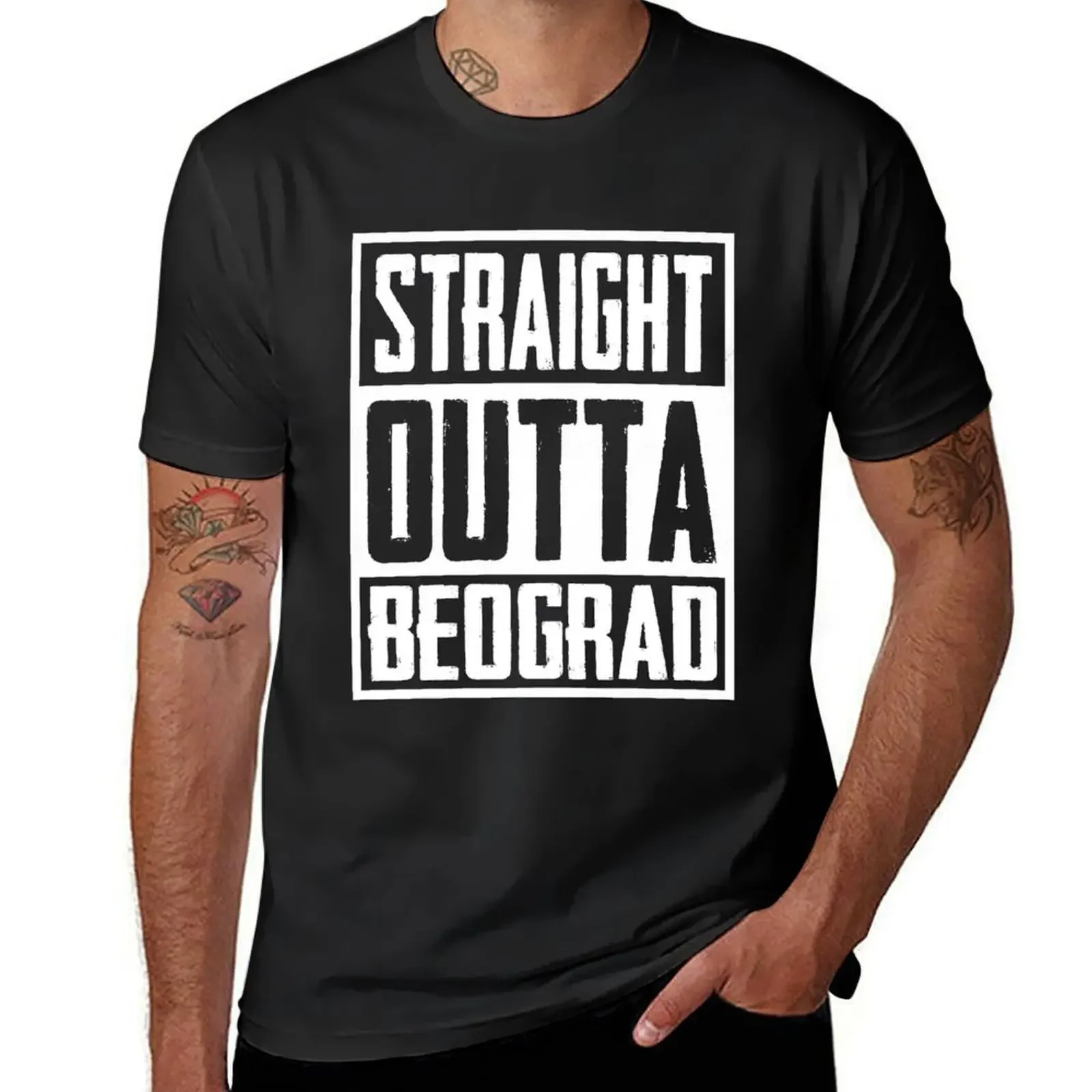 Straight Outta Beograd Srbija T-Shirt tees vintage anime shirt plus size clothes man clothes men t shirts high quality