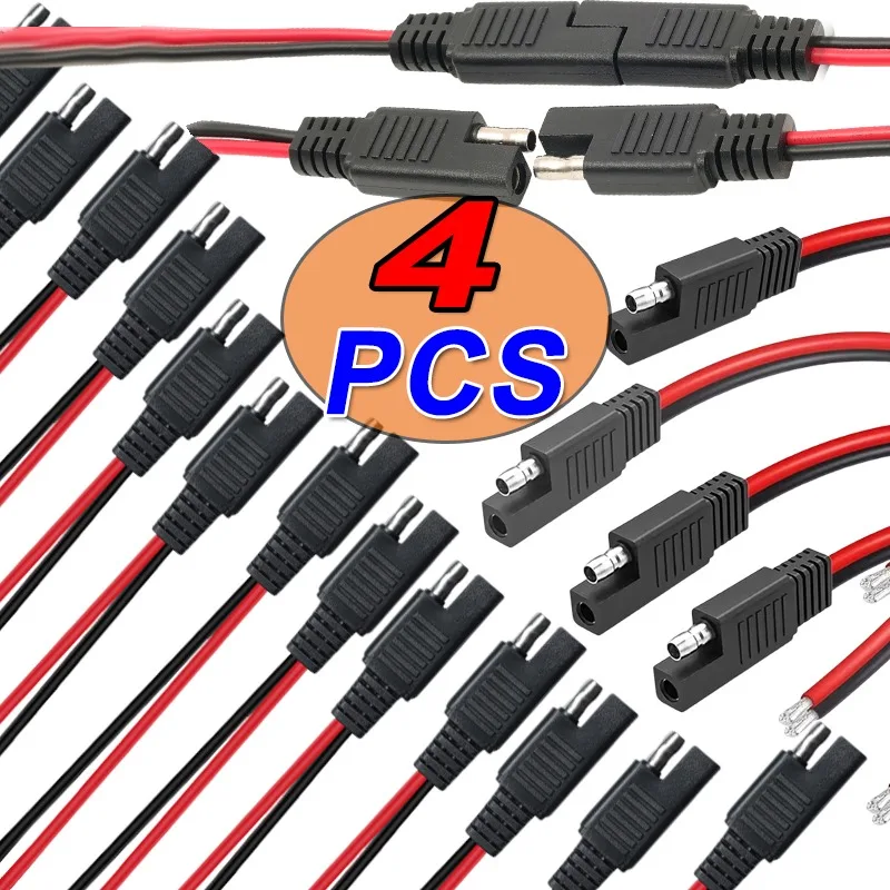 High Quality Male To Female SAE To Extension Cable Quick Disconnect Wire Harness SAE Connector Pure Copper 0.75 Square 1/2/4PCS