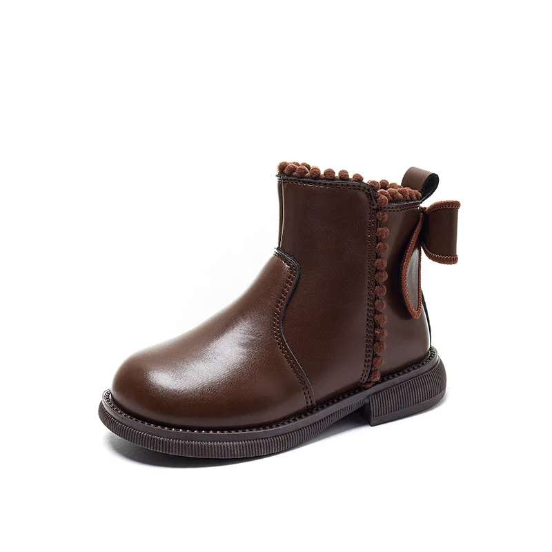 

Girl Boots 2025 Autumn New Kid Ankle Boot Bow Princess Boot Fashion Versatile Kid Shoes Versatile Women's Boots Ботинки Женские