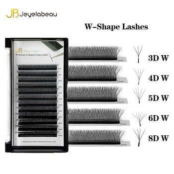 Extension de Cils naturels en forme de W, 3D 4D 5D 6D 8D, Volume préfabriqué, 12 rangées de Faux Cils, fourniture de Cils doux et naturels