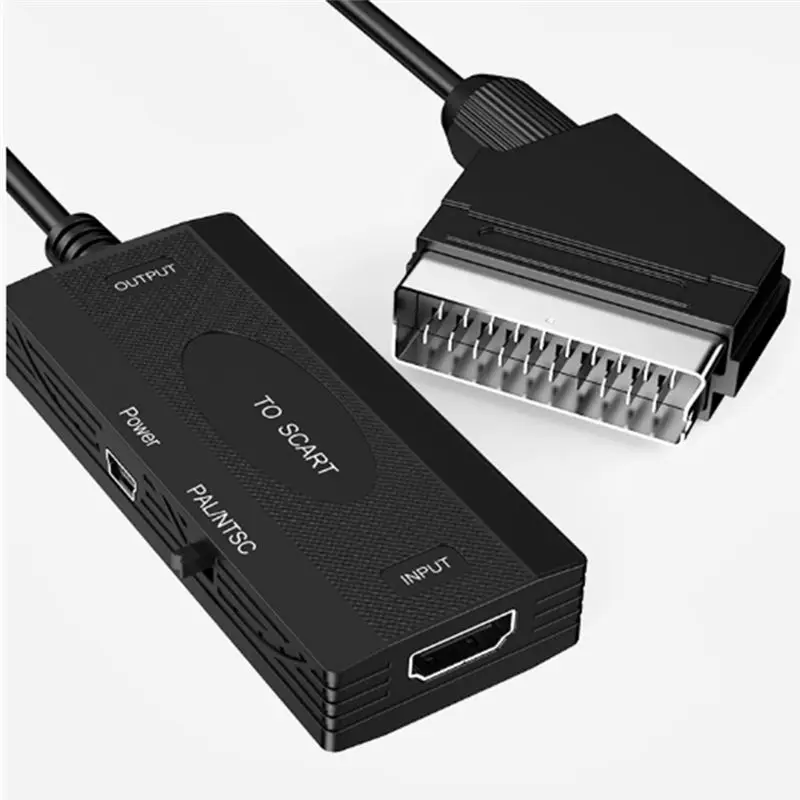 DT21 -compatible to SCART Converter, High Definition Video Adapter, Digital to Analog Audio L/R Adapter for DVI, Plug and Play